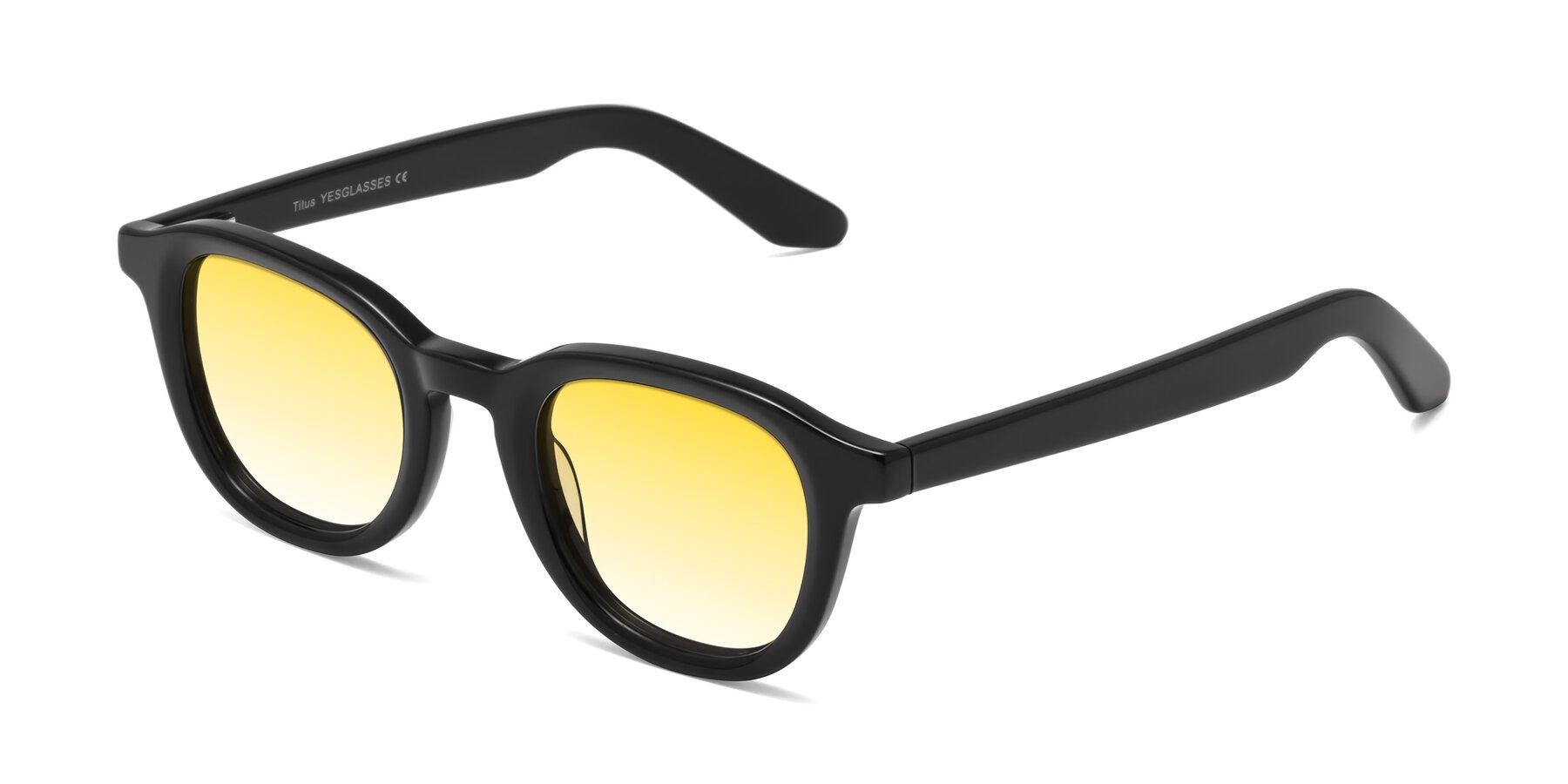 Angle of Titus in Black with Yellow Gradient Lenses