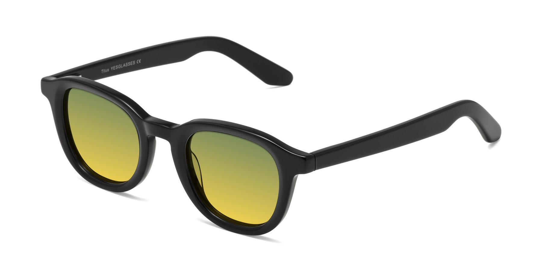 Angle of Titus in Black with Green / Yellow Gradient Lenses