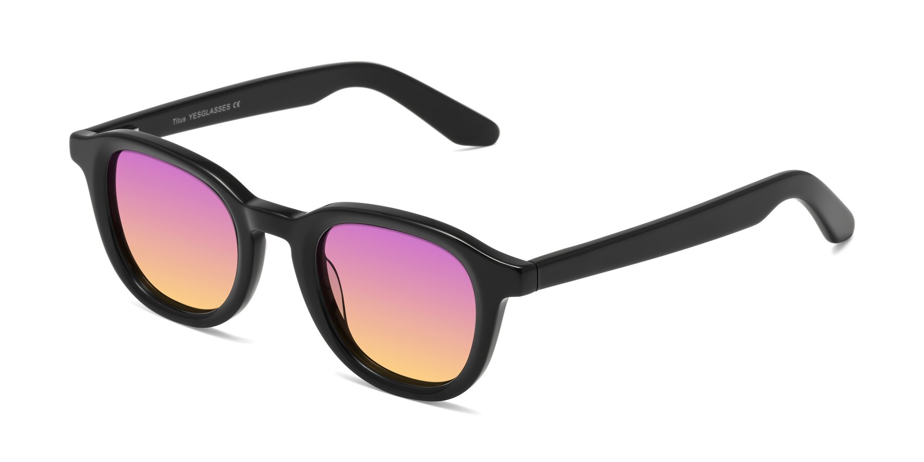 Angle of Titus in Black with Purple / Yellow Gradient Lenses