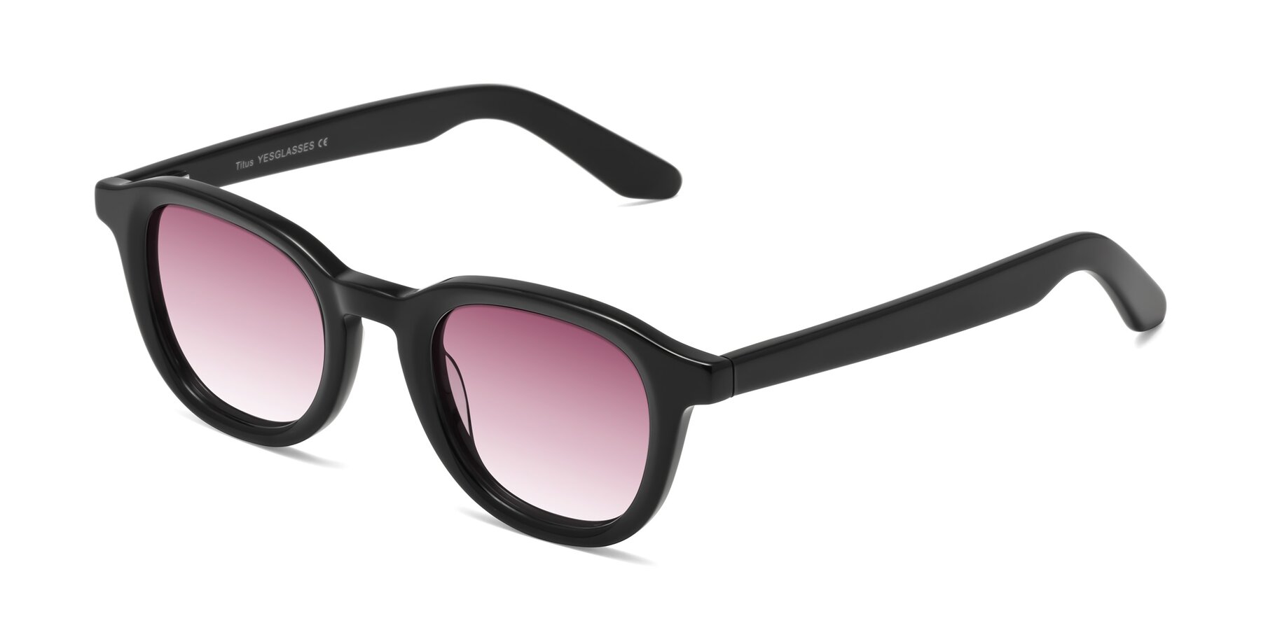 Angle of Titus in Black with Wine Gradient Lenses