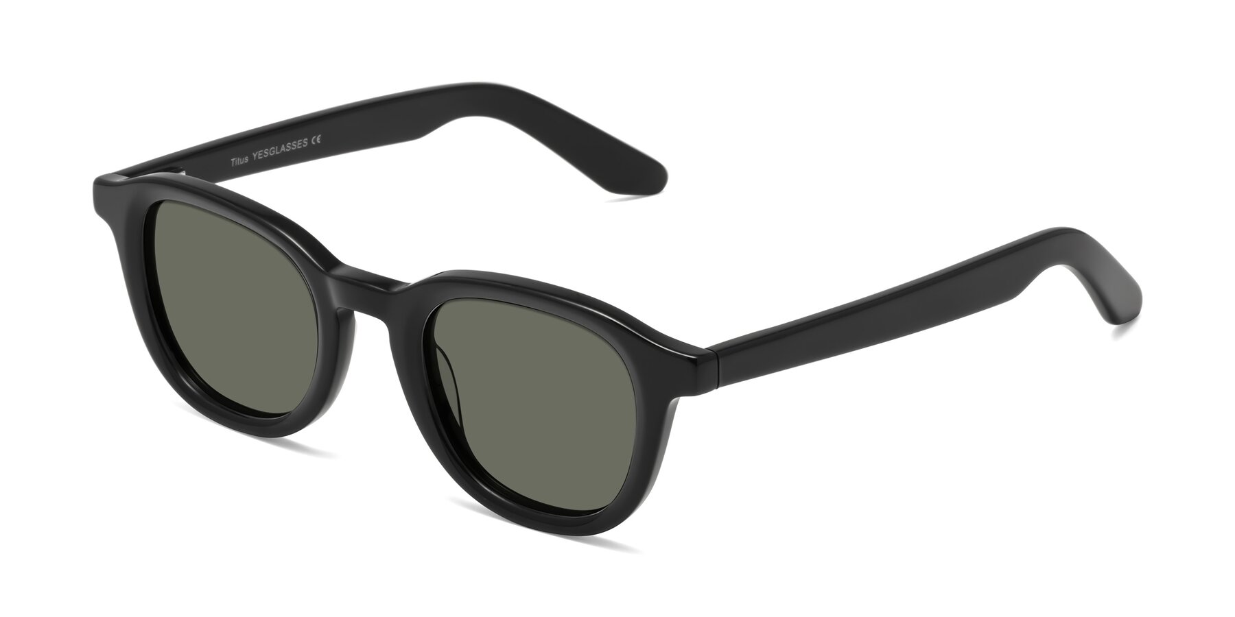 Angle of Titus in Black with Gray Polarized Lenses