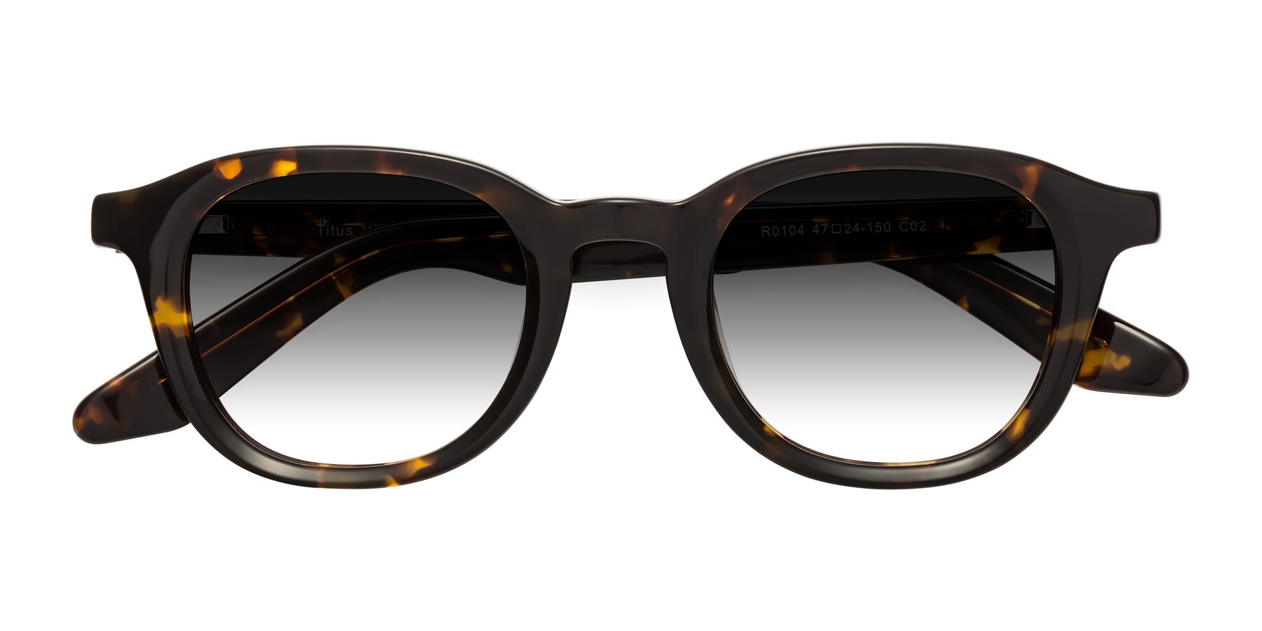 Folded Front of Titus in Tortoise with Gray Gradient Lenses