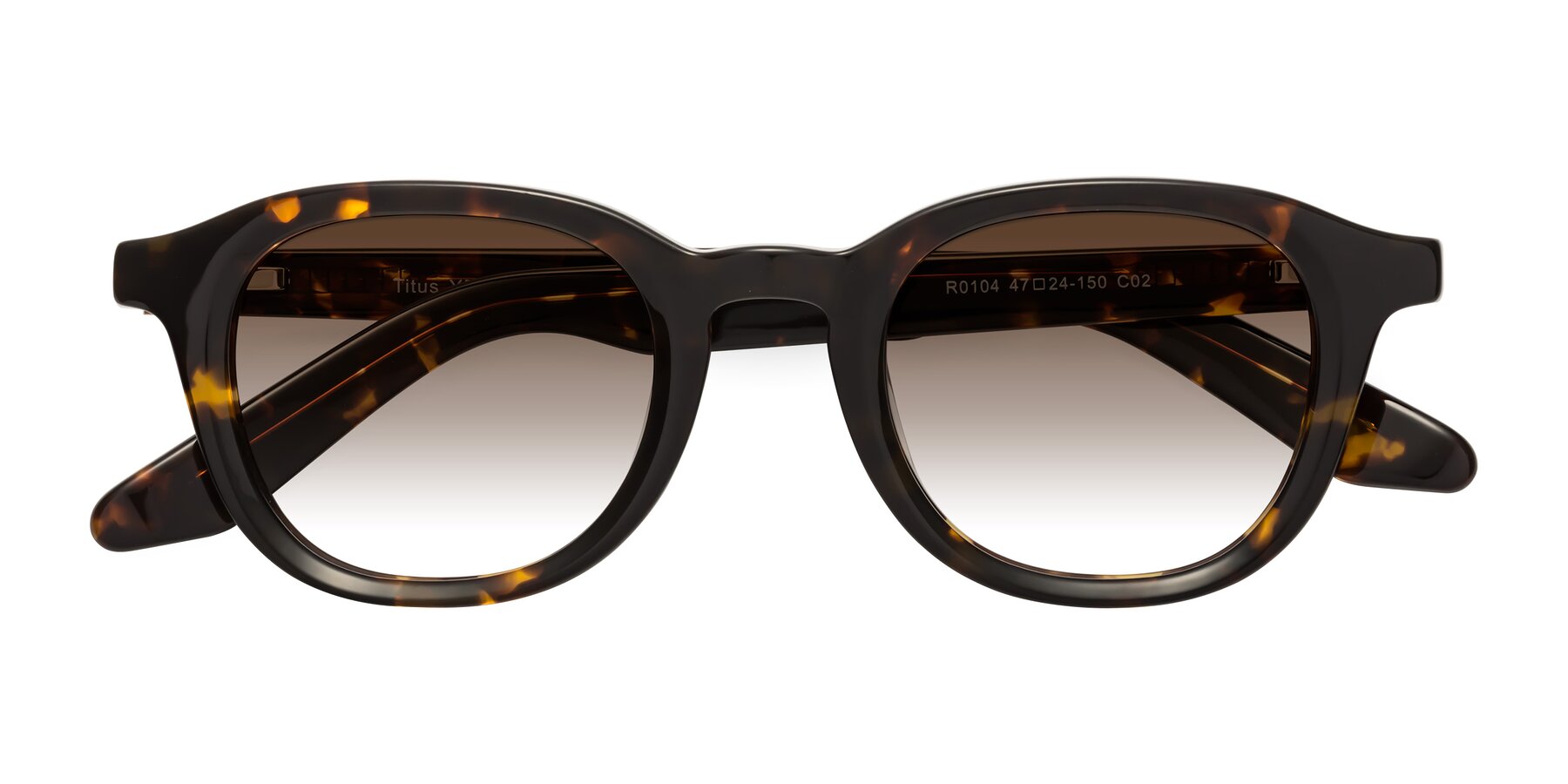 Folded Front of Titus in Tortoise with Brown Gradient Lenses