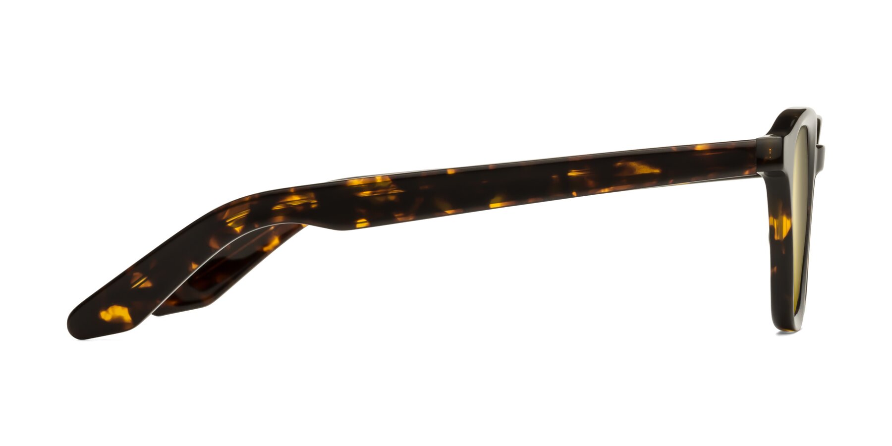 Side of Titus in Tortoise with Gold Mirrored Lenses