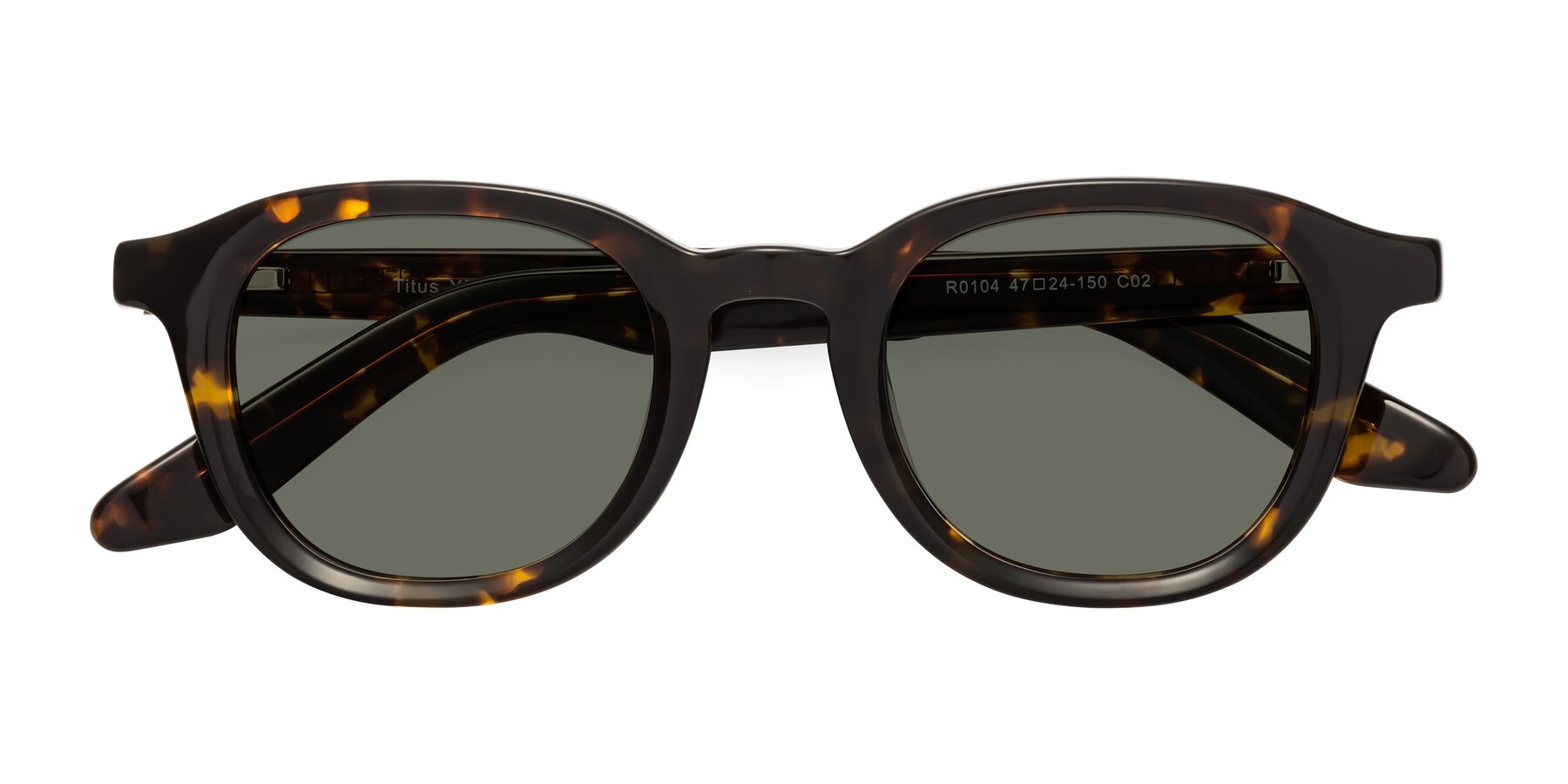 Folded Front of Titus in Tortoise with Gray Polarized Lenses