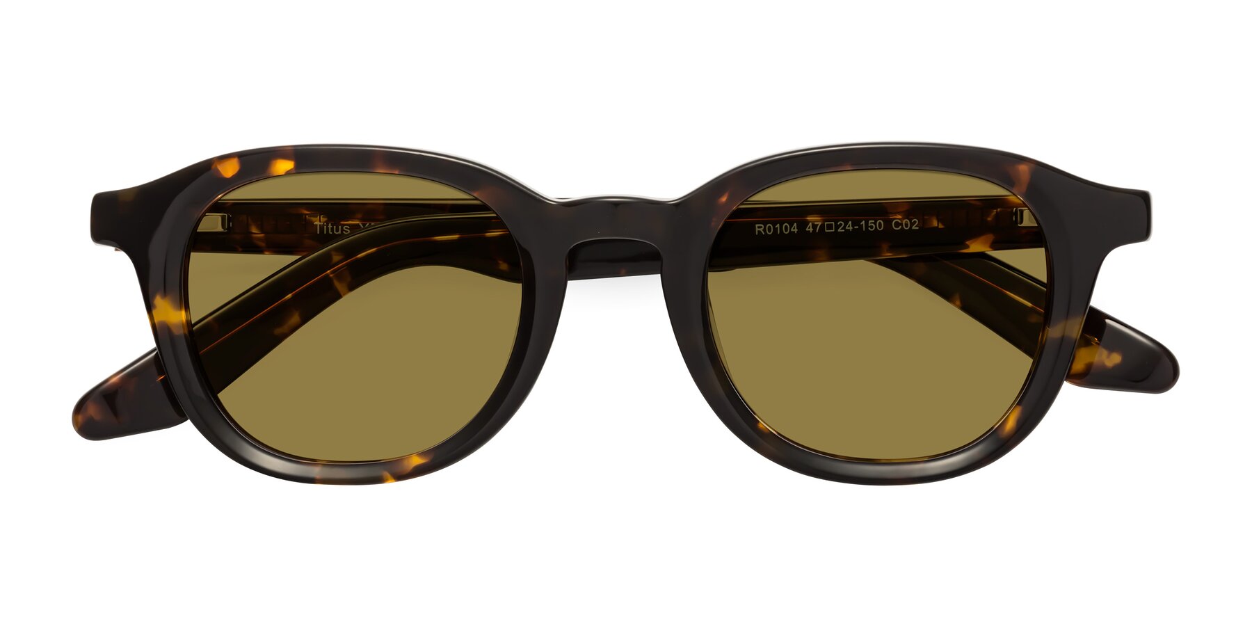 Folded Front of Titus in Tortoise with Brown Polarized Lenses