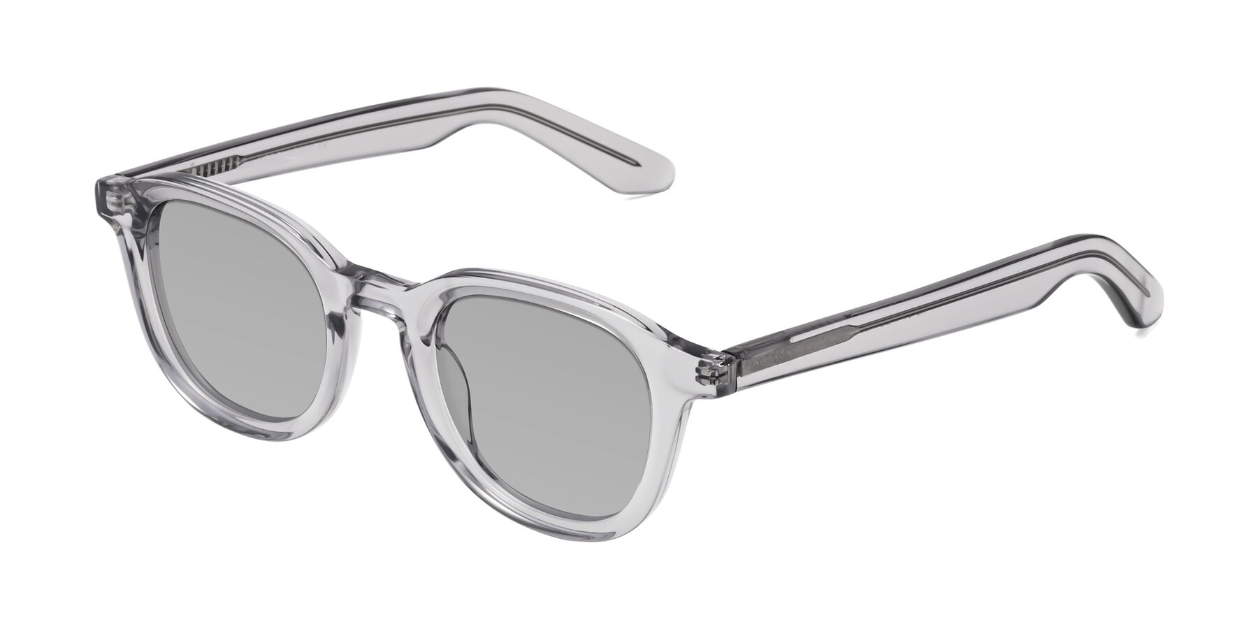 Angle of Titus in Transparent Gray with Light Gray Tinted Lenses