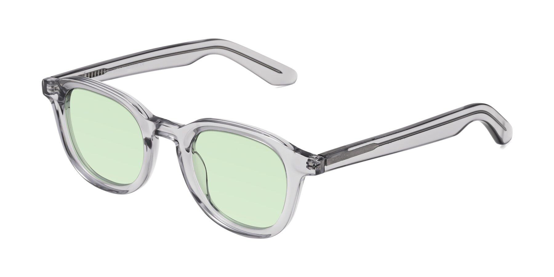 Angle of Titus in Transparent Gray with Light Green Tinted Lenses