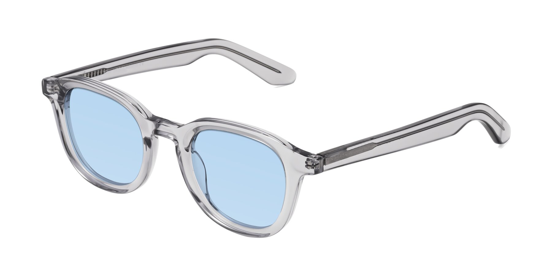 Angle of Titus in Transparent Gray with Light Blue Tinted Lenses