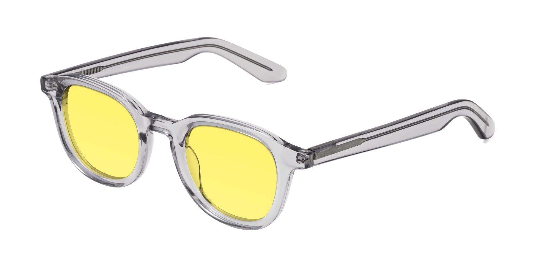 Angle of Titus in Transparent Gray with Medium Yellow Tinted Lenses