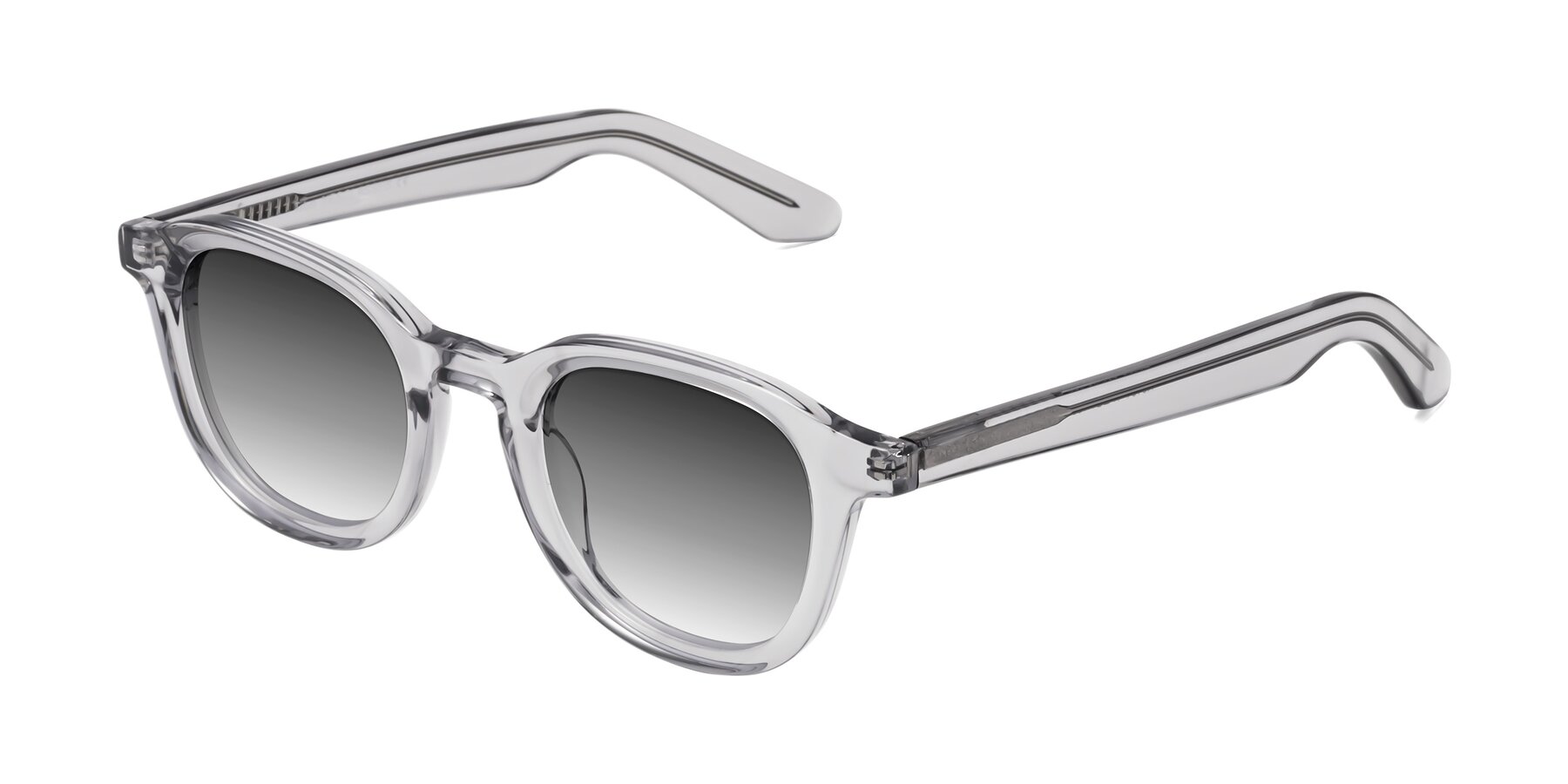 Angle of Titus in Transparent Gray with Gray Gradient Lenses