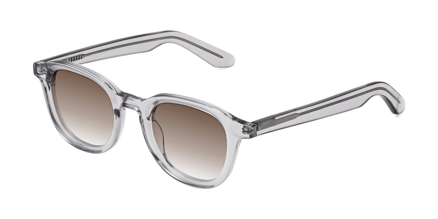 Angle of Titus in Transparent Gray with Brown Gradient Lenses
