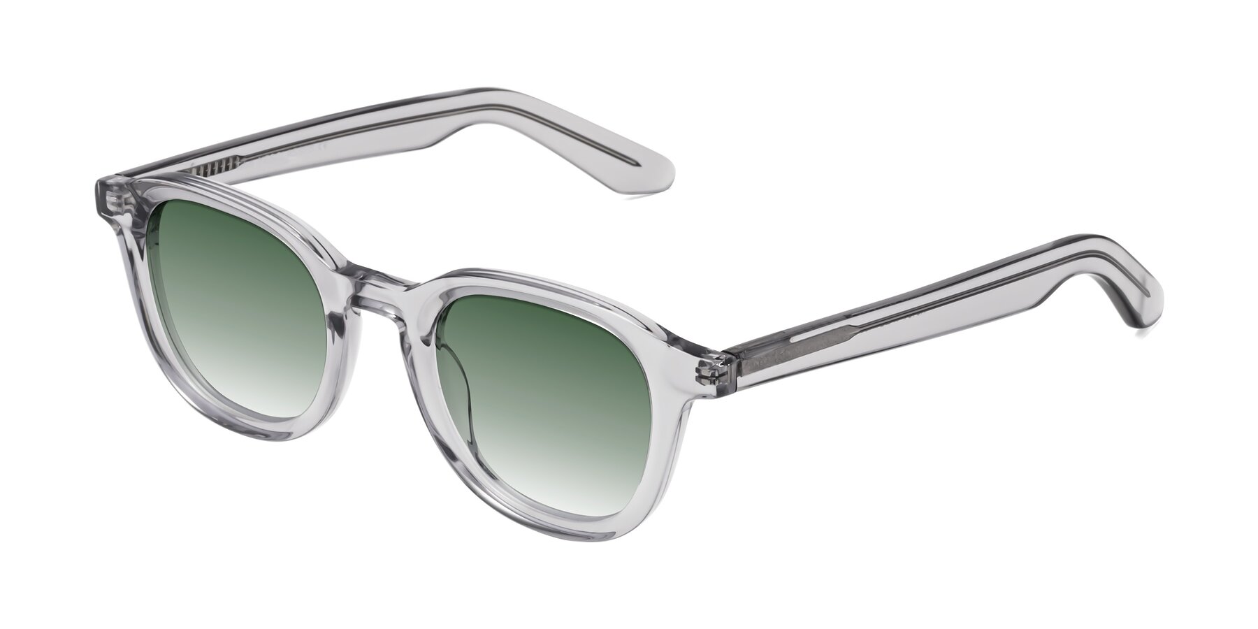 Angle of Titus in Transparent Gray with Green Gradient Lenses
