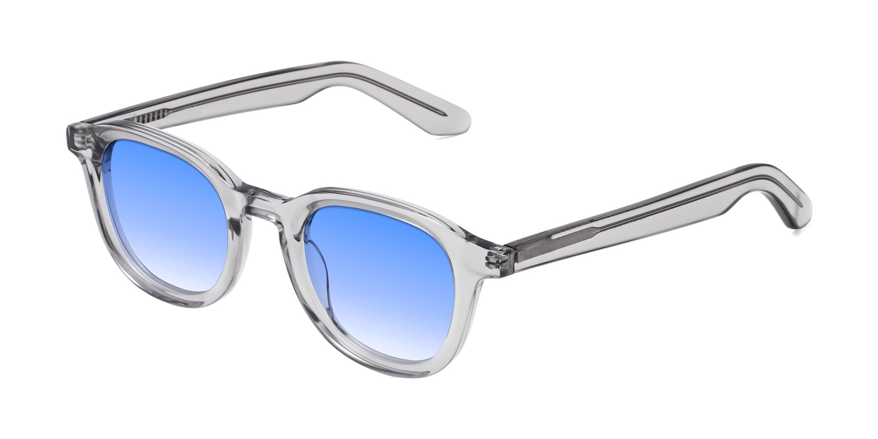 Angle of Titus in Transparent Gray with Blue Gradient Lenses