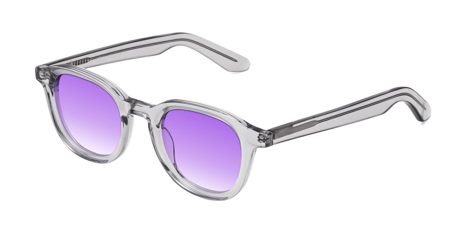 Angle of Titus in Transparent Gray with Purple Gradient Lenses