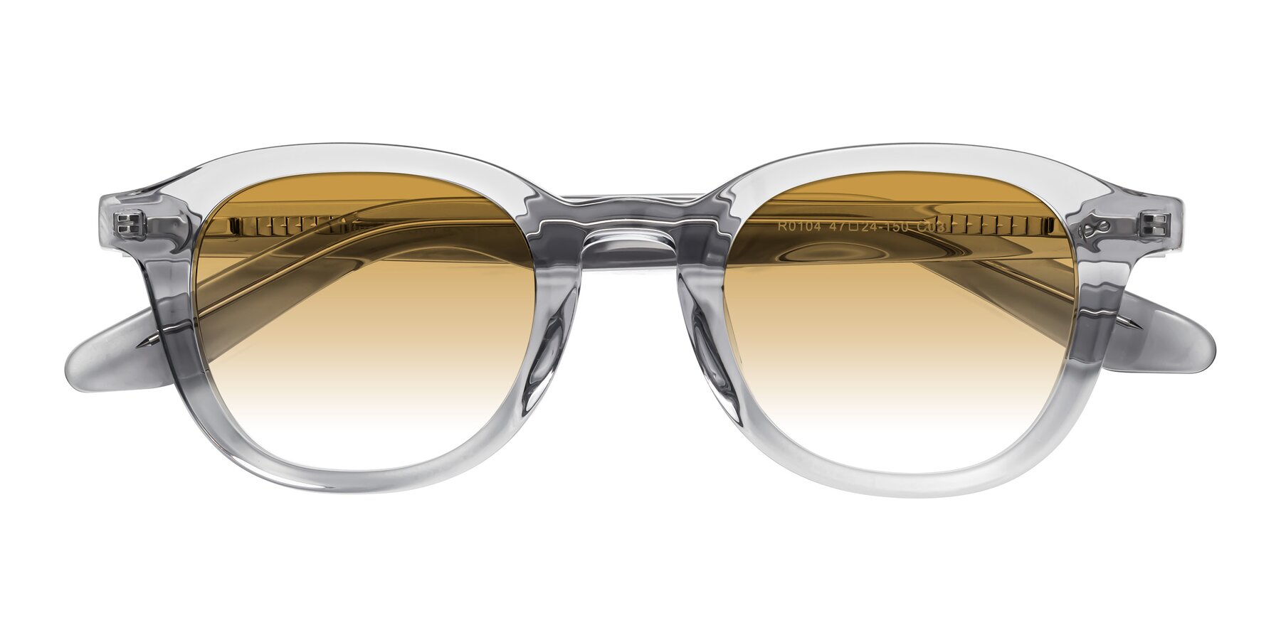 Folded Front of Titus in Transparent Gray with Champagne Gradient Lenses