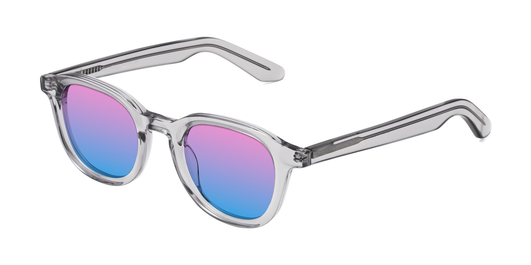 Angle of Titus in Transparent Gray with Pink / Blue Gradient Lenses