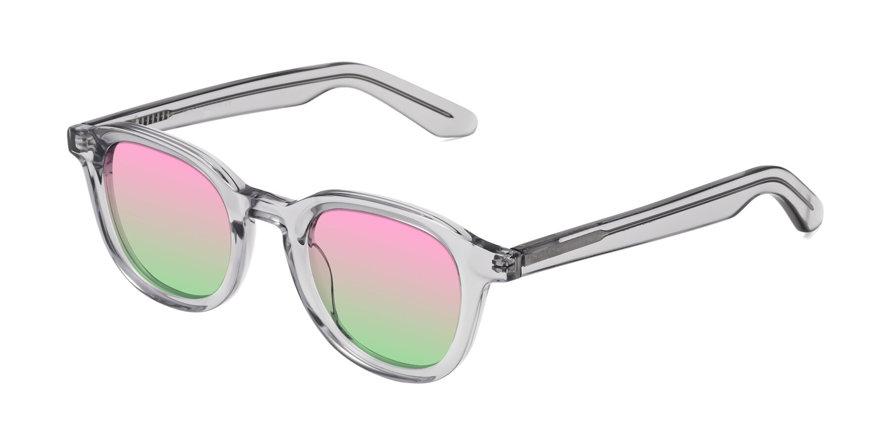 Angle of Titus in Transparent Gray with Pink / Green Gradient Lenses