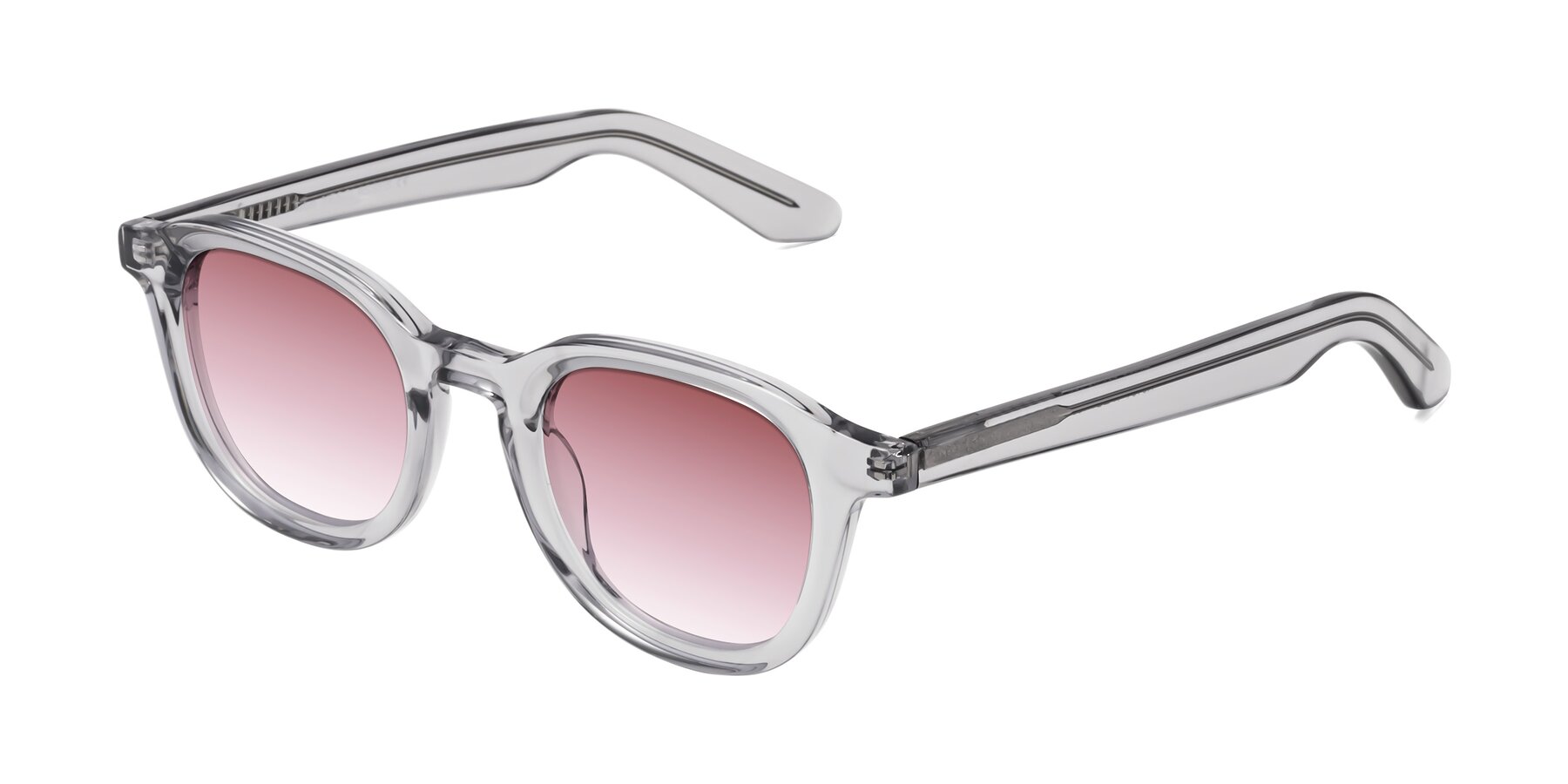 Angle of Titus in Transparent Gray with Garnet Gradient Lenses