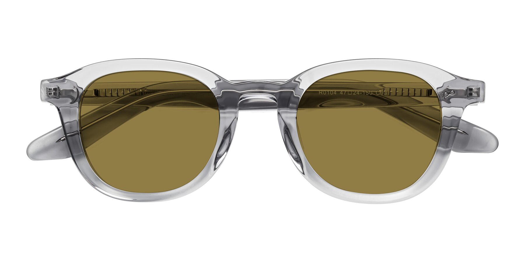 Folded Front of Titus in Transparent Gray with Brown Polarized Lenses