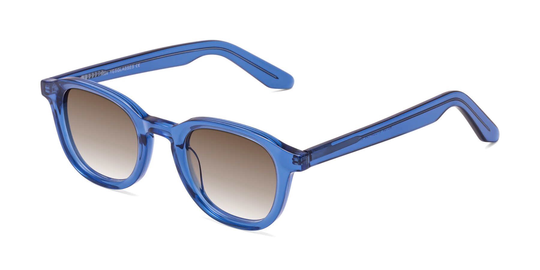 Angle of Titus in Translucent Blue with Brown Gradient Lenses
