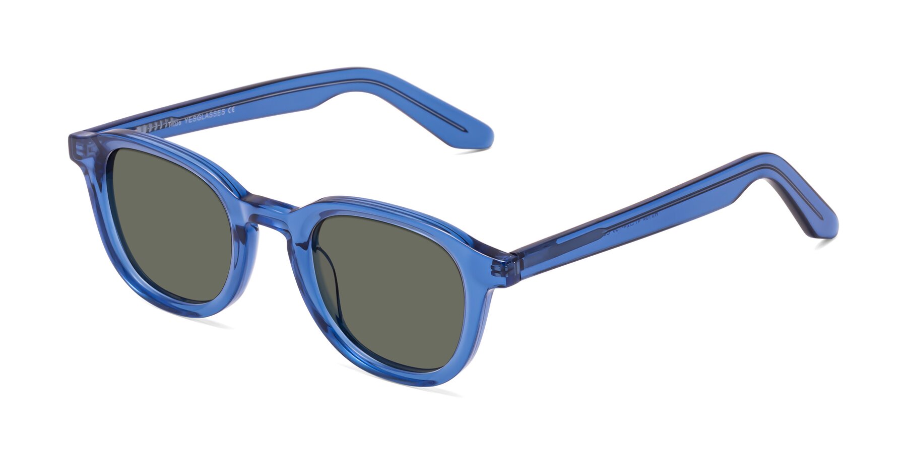 Angle of Titus in Translucent Blue with Gray Polarized Lenses
