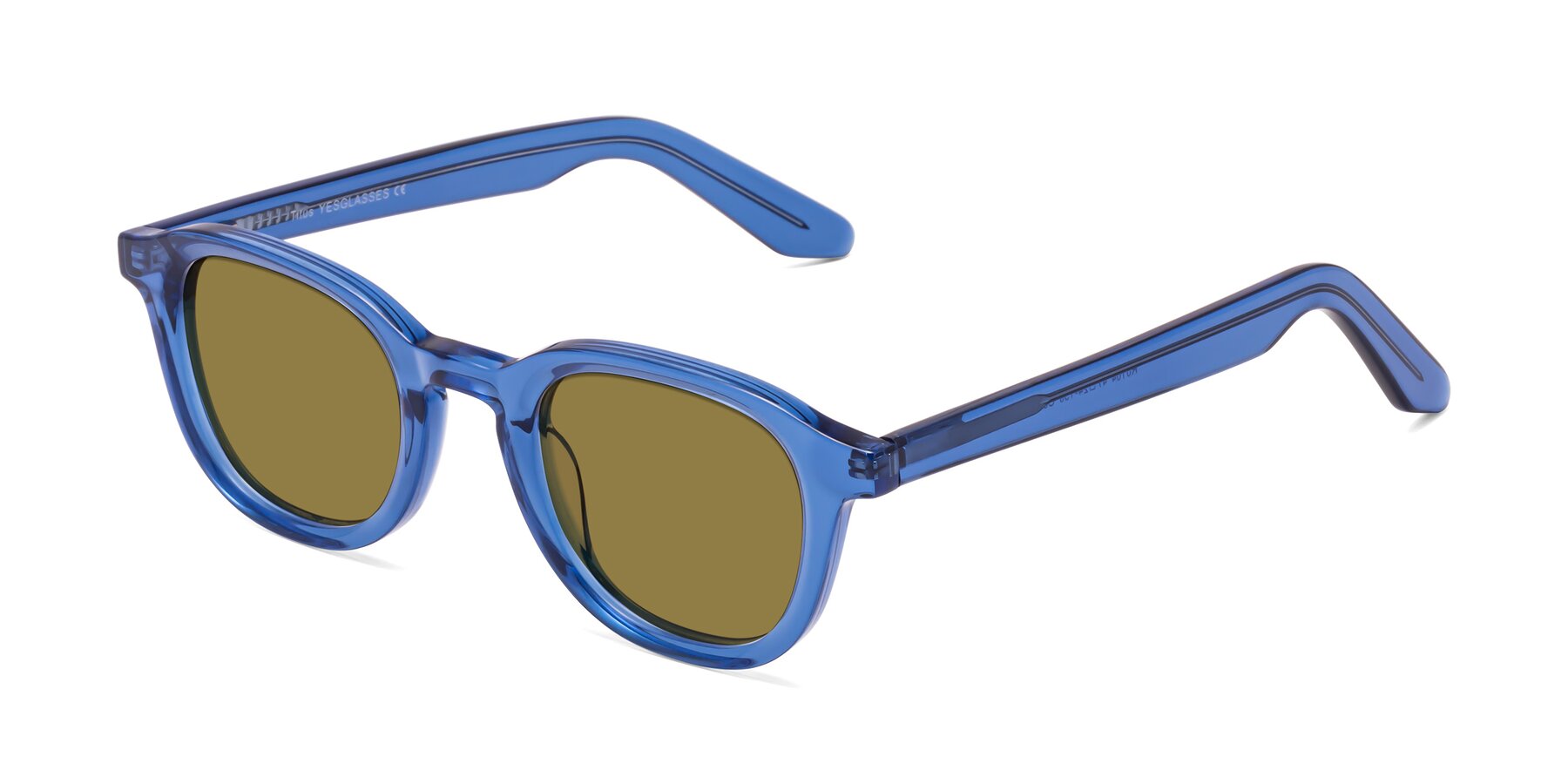 Angle of Titus in Translucent Blue with Brown Polarized Lenses