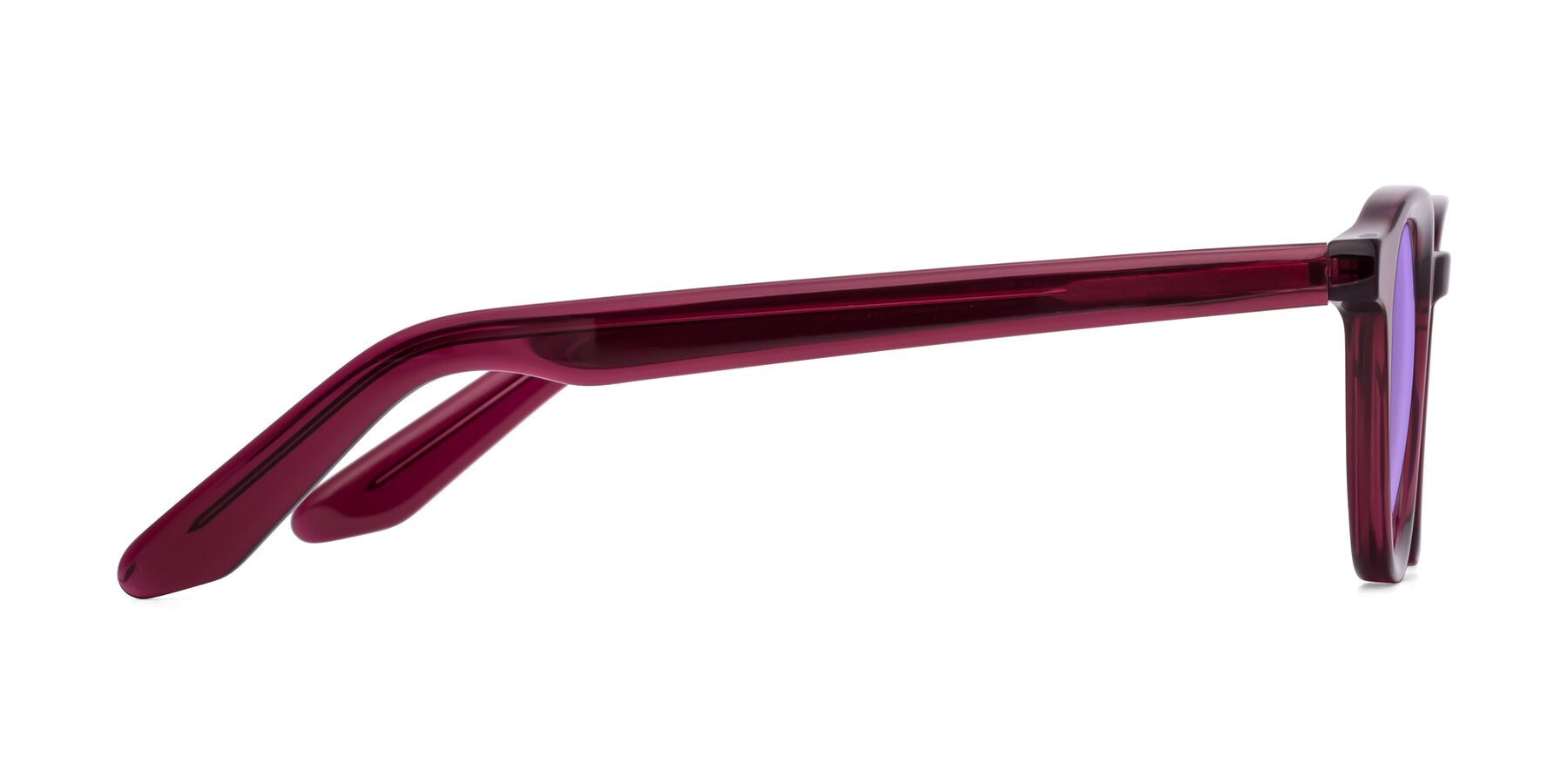 Side of Titus in Wine with Medium Purple Tinted Lenses