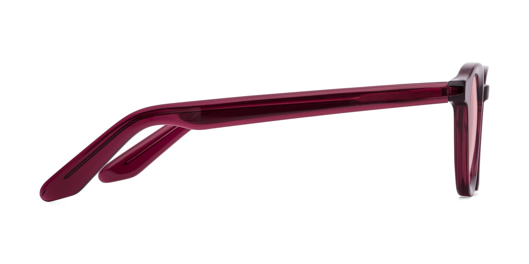 Side of Titus in Wine with Light Garnet Tinted Lenses