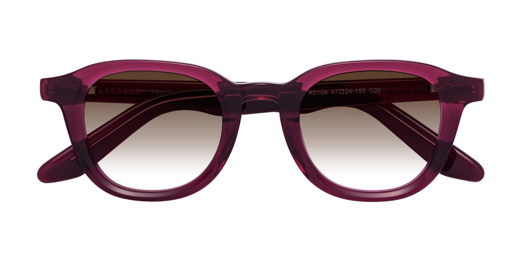 Folded Front of Titus in Wine with Brown Gradient Lenses