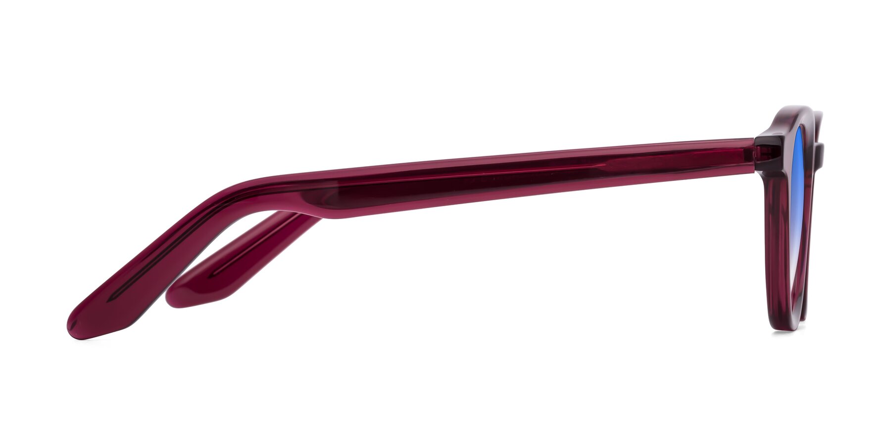 Side of Titus in Wine with Blue Gradient Lenses