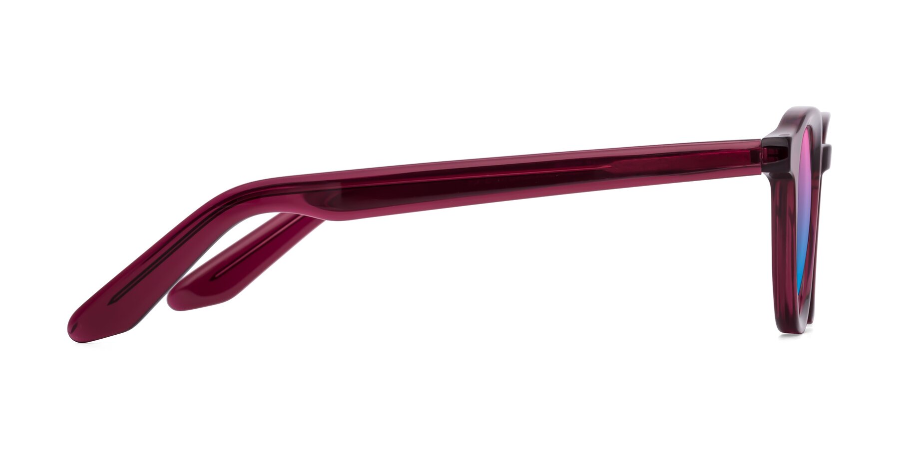 Side of Titus in Wine with Pink / Blue Gradient Lenses