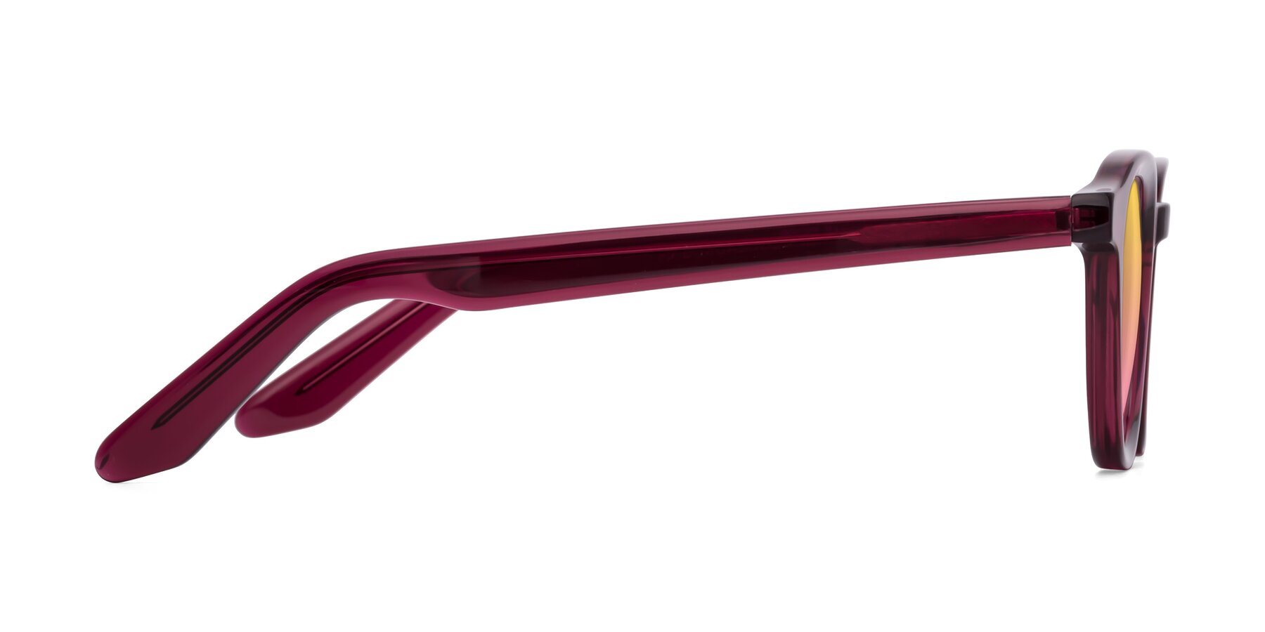 Side of Titus in Wine with Yellow / Pink Gradient Lenses