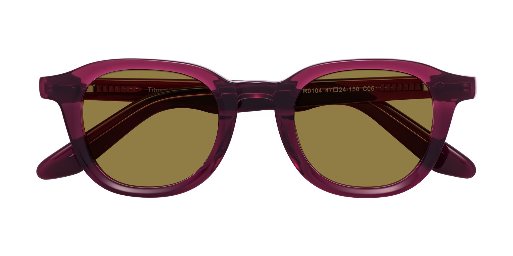 Folded Front of Titus in Wine with Brown Polarized Lenses