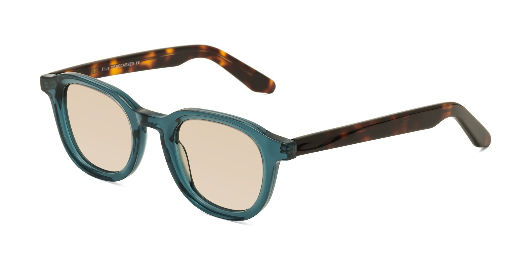 Angle of Titus in Peacock-Tortoise with Light Brown Tinted Lenses