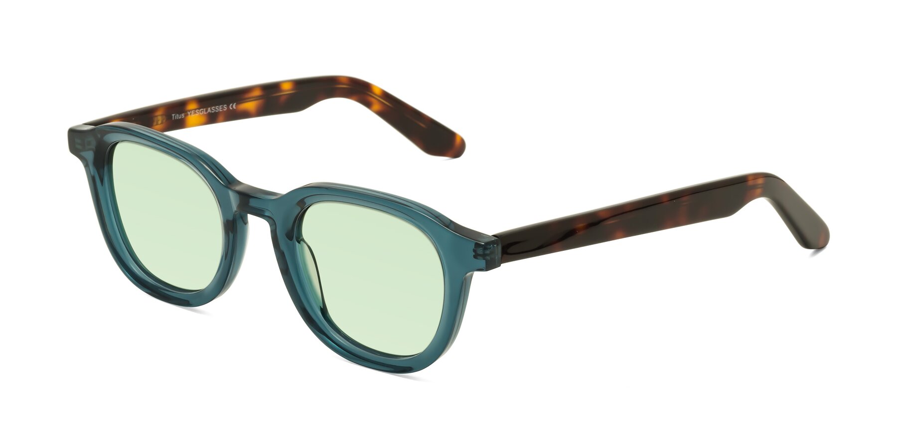 Angle of Titus in Peacock-Tortoise with Light Green Tinted Lenses