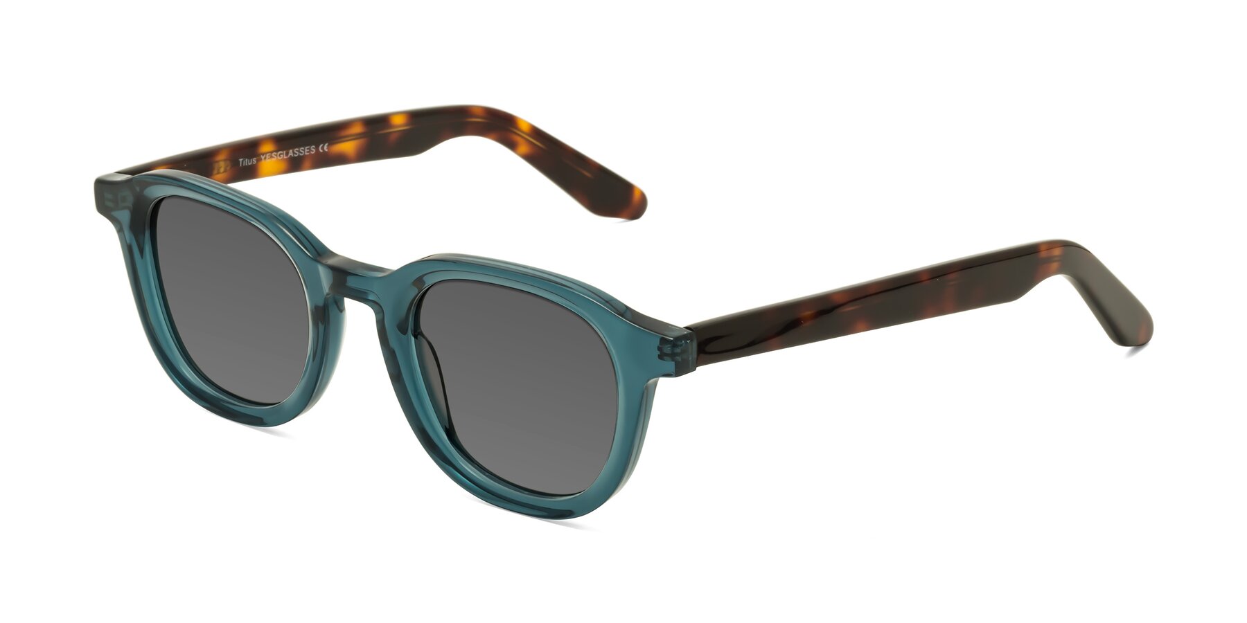 Angle of Titus in Peacock-Tortoise with Medium Gray Tinted Lenses