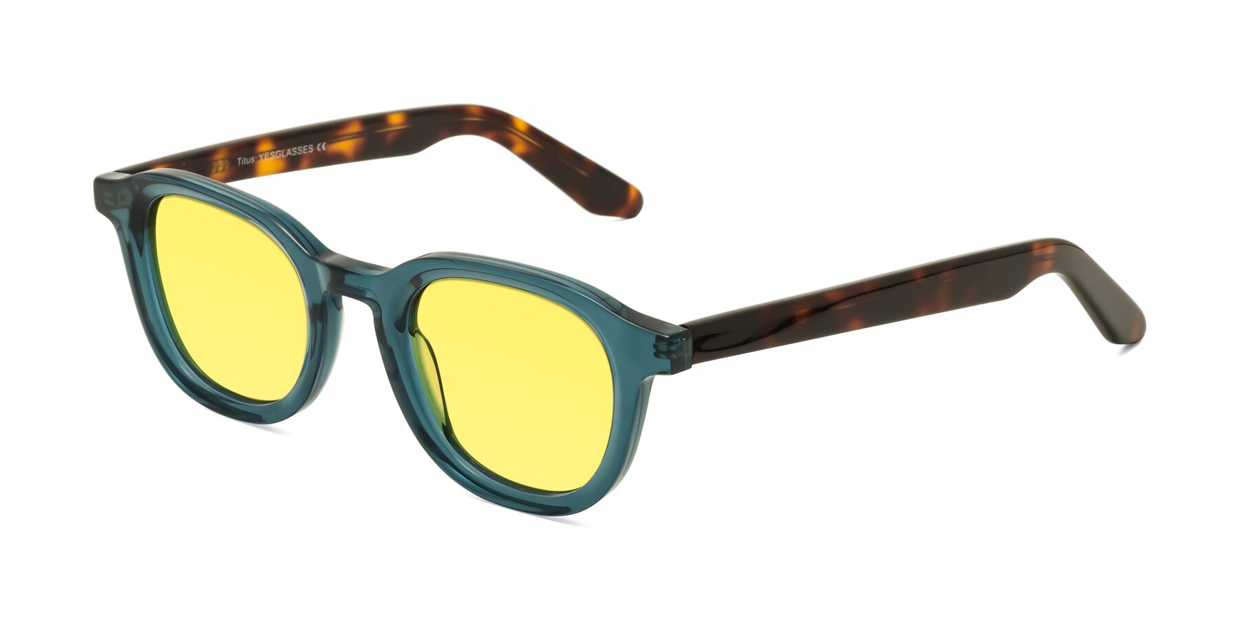 Angle of Titus in Peacock-Tortoise with Medium Yellow Tinted Lenses