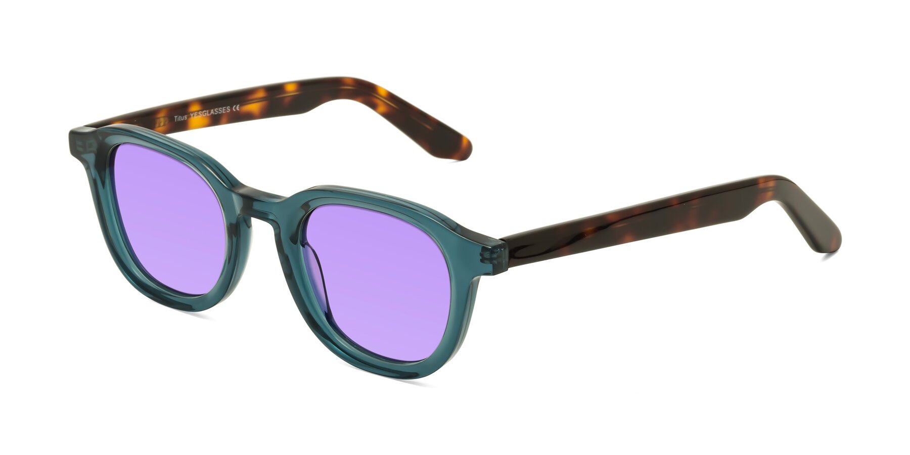 Angle of Titus in Peacock-Tortoise with Medium Purple Tinted Lenses