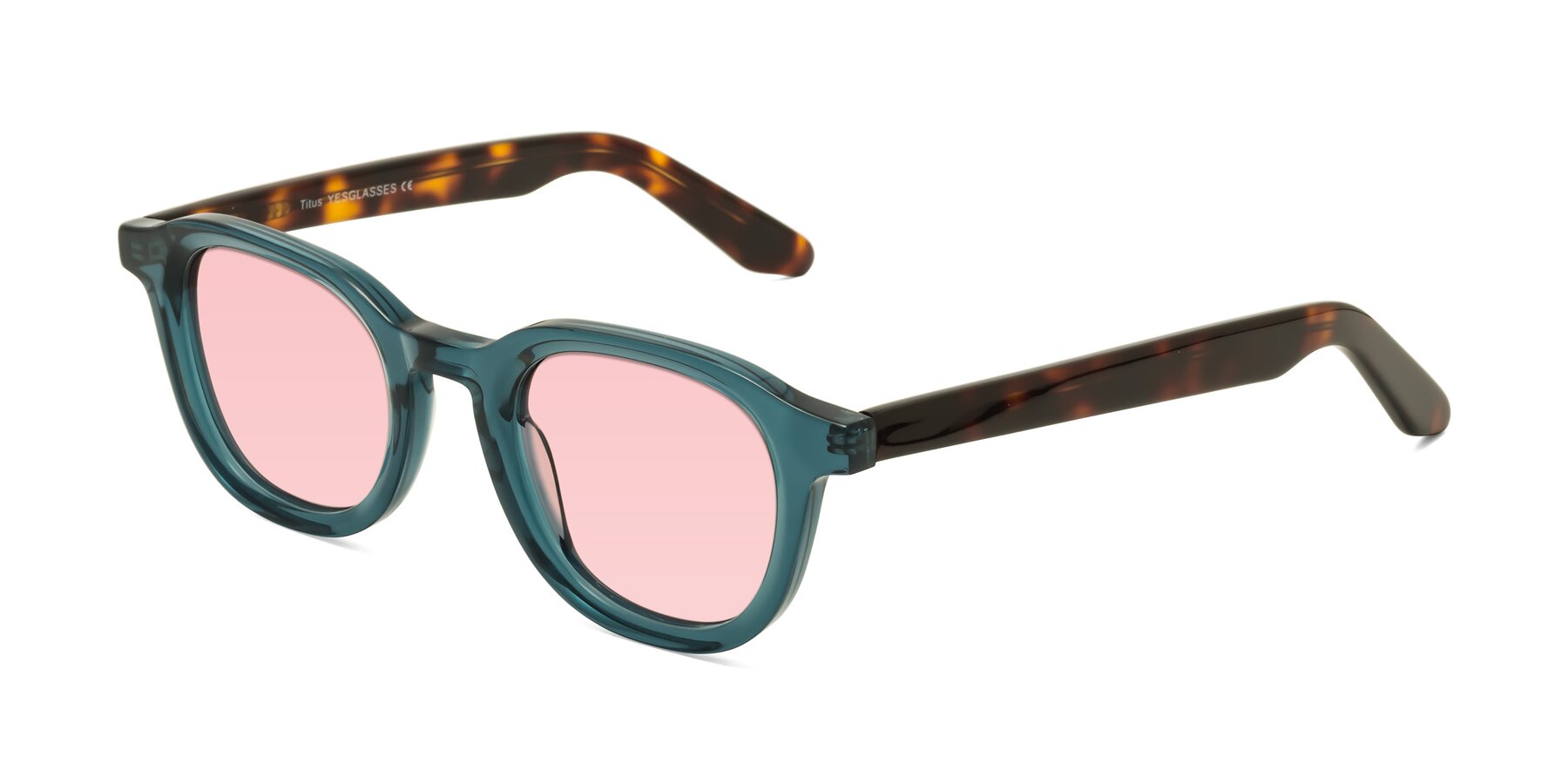 Angle of Titus in Peacock-Tortoise with Light Garnet Tinted Lenses