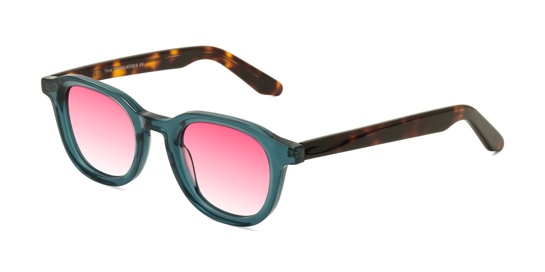 Angle of Titus in Peacock-Tortoise with Pink Gradient Lenses