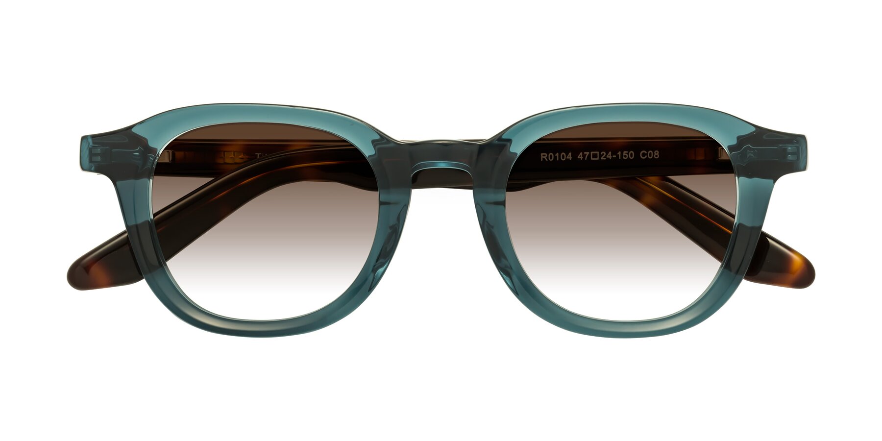 Folded Front of Titus in Peacock-Tortoise with Brown Gradient Lenses