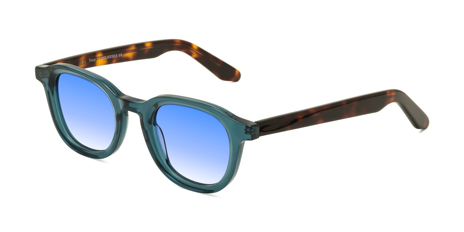 Angle of Titus in Peacock-Tortoise with Blue Gradient Lenses