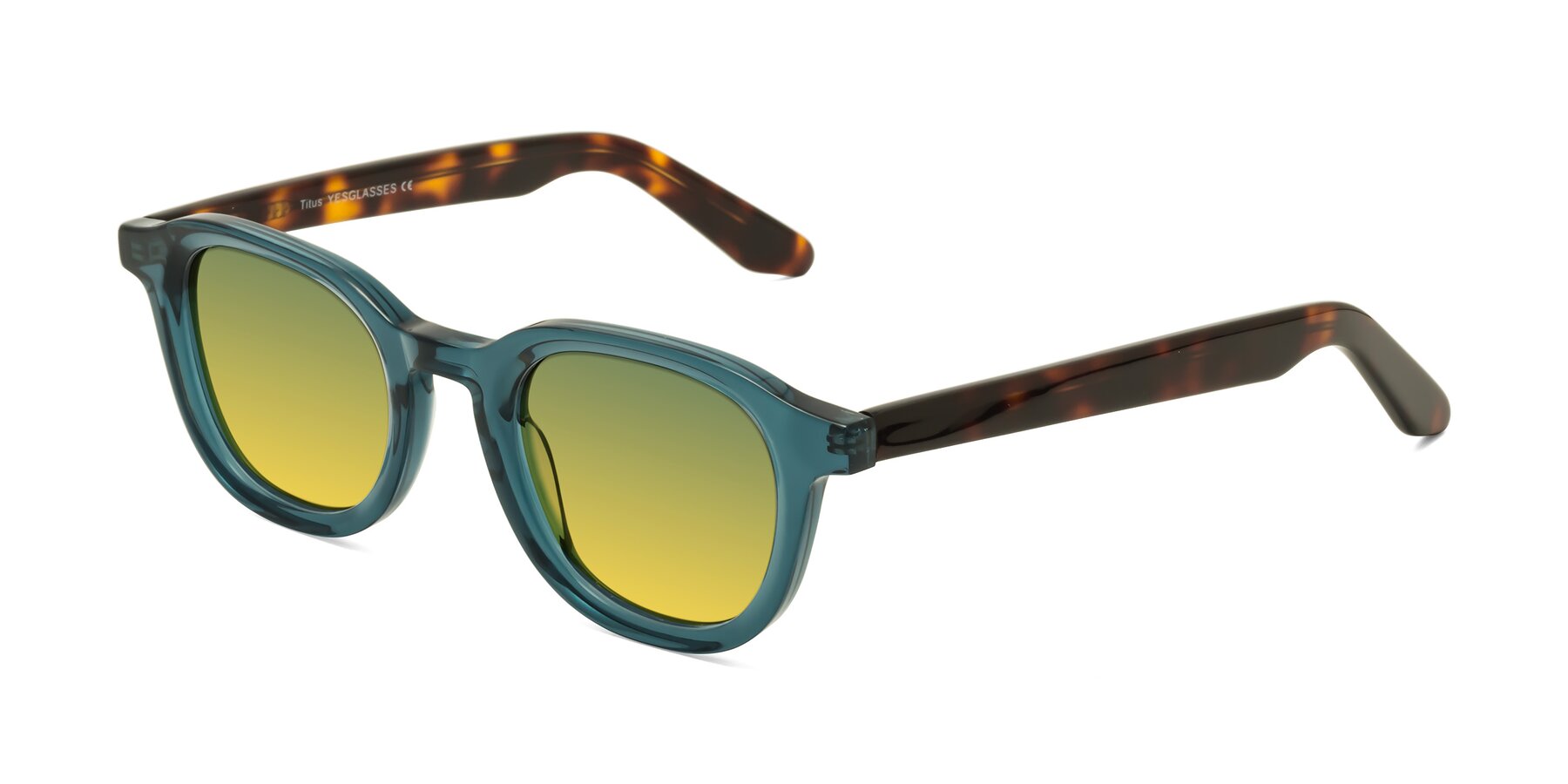 Angle of Titus in Peacock-Tortoise with Green / Yellow Gradient Lenses