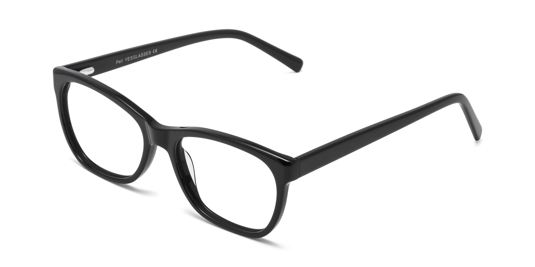 Angle of Peli in Black with Clear Reading Eyeglass Lenses