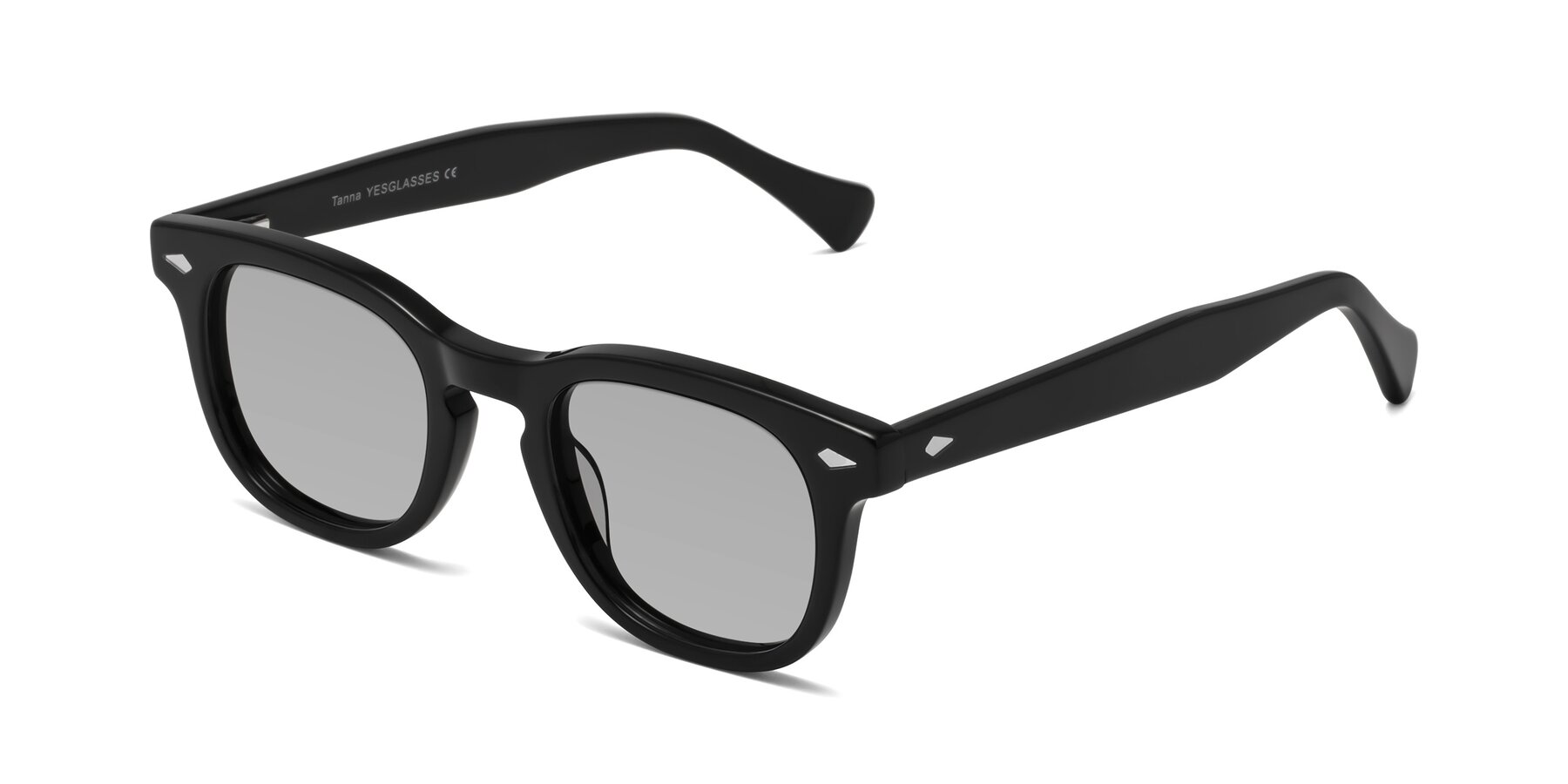 Angle of Tanna in Black with Light Gray Tinted Lenses