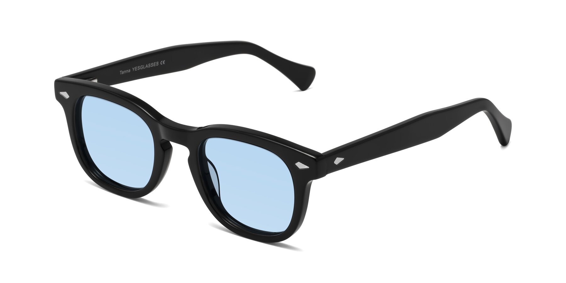 Angle of Tanna in Black with Light Blue Tinted Lenses