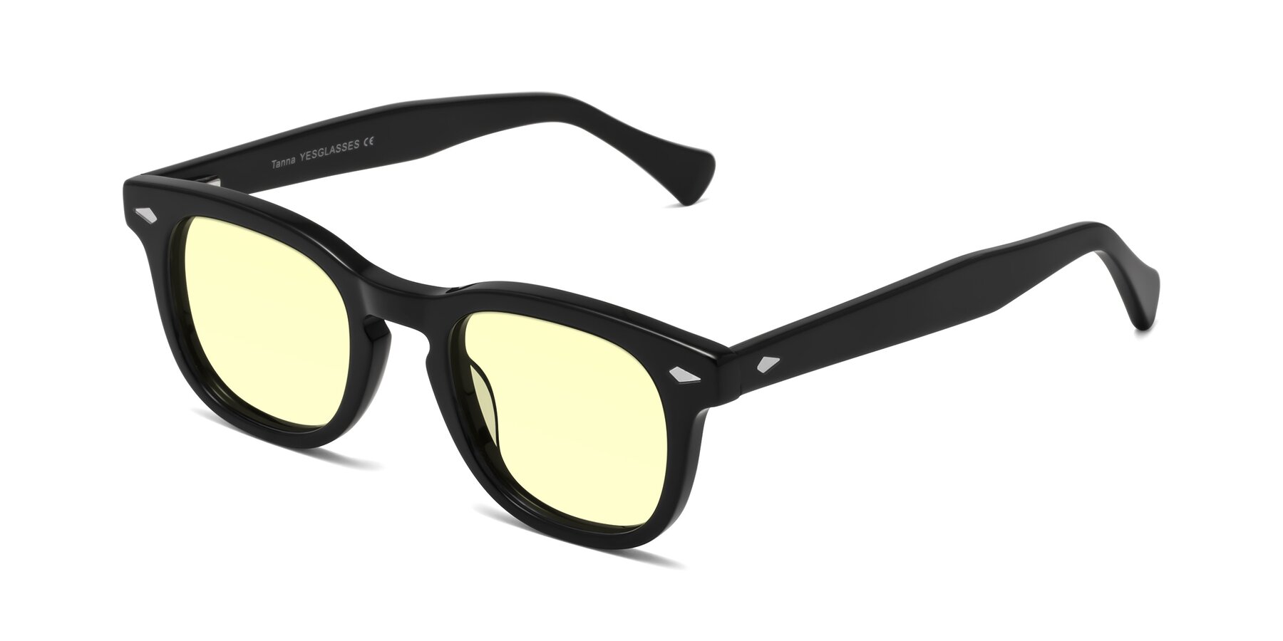 Angle of Tanna in Black with Light Yellow Tinted Lenses