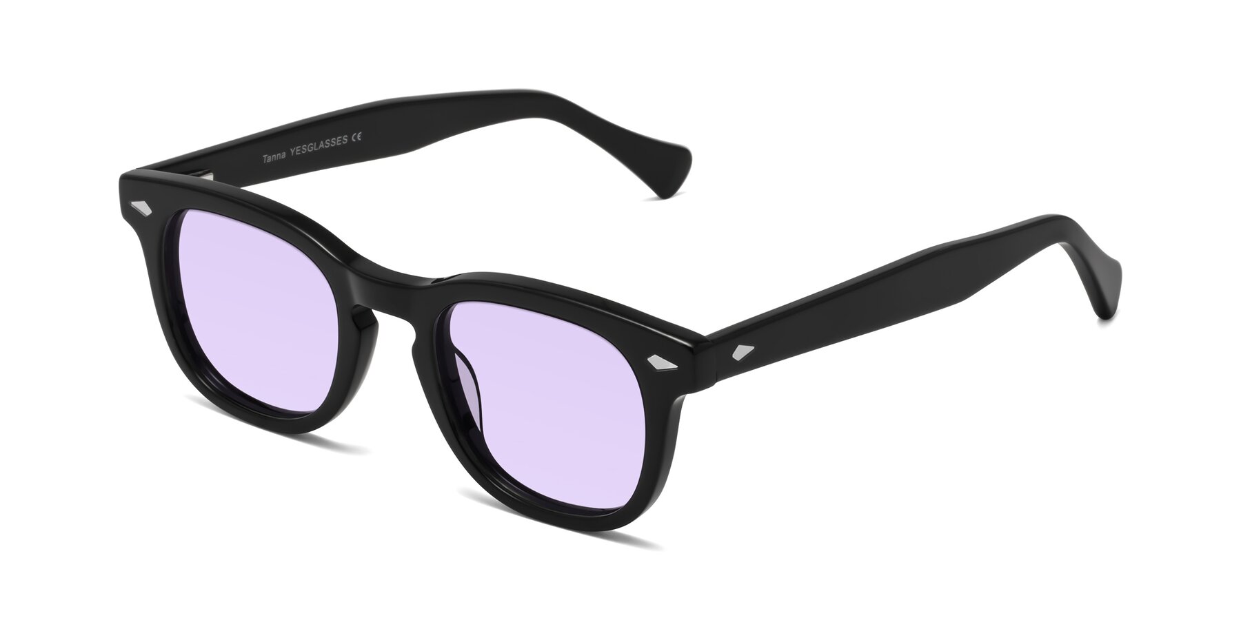 Angle of Tanna in Black with Light Purple Tinted Lenses