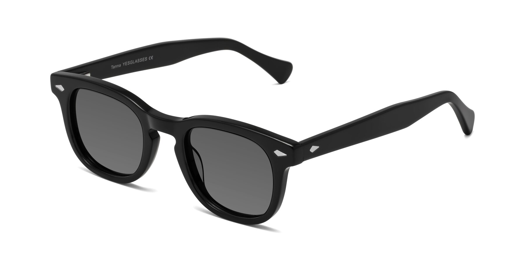 Angle of Tanna in Black with Medium Gray Tinted Lenses